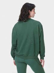 Sweaty Betty Verde Reînvie Guler rotund Hanorac - Image 2 of 6