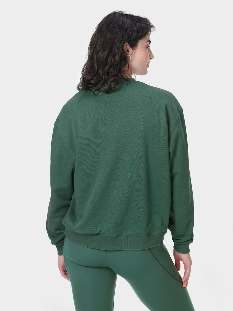 Sweaty Betty Verde Reînvie Guler rotund Hanorac - Image 2 of 6