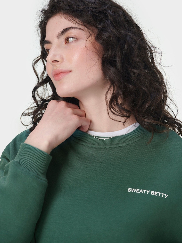 Sweaty Betty Verde Reînvie Guler rotund Hanorac - Image 5 of 6