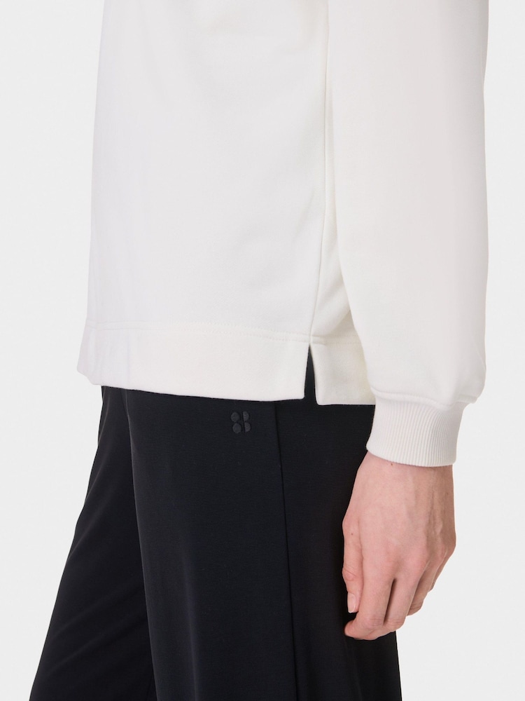 Sweaty Betty White Revive Longline Half Zip Sweat Top - Image 2 of 7 Sweaty Betty White Revive Longline Half Zip Sweat Top - Image 2 of 7