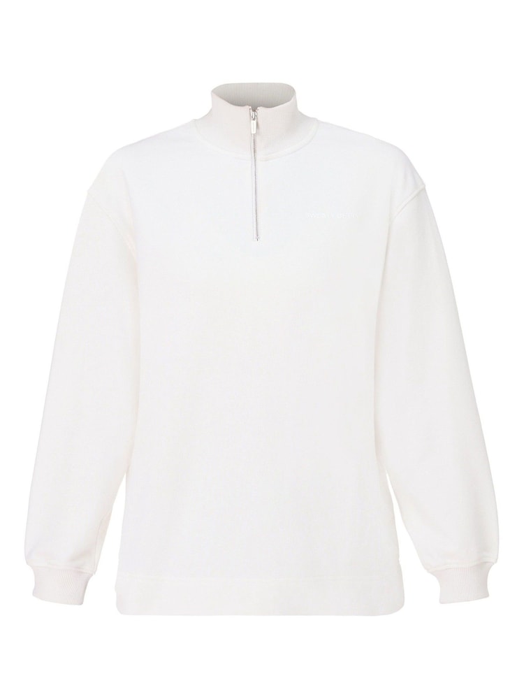 Sweaty Betty White Revive Longline Half Zip Sweat Top - Image 7 of 7