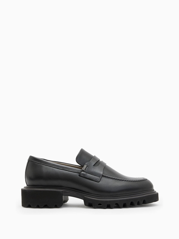 AllSaints Black Lola Loafers - Image 1 of 6