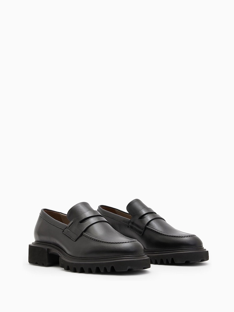 AllSaints Black Lola Loafers - Image 2 of 6