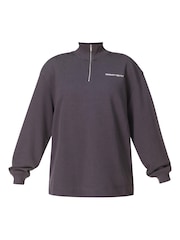 Sweaty Betty Grey Revive Longline Half Zip Sweat Top - Image 7 of 7