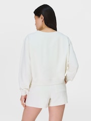 Sweaty Betty White Revive Crop V-Neck Sweat Top - Image 4 of 6