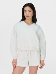 Sweaty Betty White Revive Crop V-Neck Sweat Top - Image 5 of 6