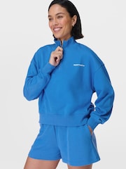 Sweaty Betty Blue Revive Crop Half Zip Sweatshirt - Image 1 of 6