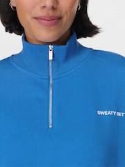 Sweaty Betty Blue Revive Crop Half Zip Sweatshirt - Image 2 of 6