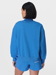 Sweaty Betty Blue Revive Crop Half Zip Sweatshirt - Image 4 of 6