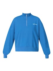 Sweaty Betty Blue Revive Crop Half Zip Sweatshirt - Image 6 of 6