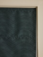 Teal Blue Ready Made Blackout/Thermal Roman Blind Swirl Jacquard - Image 5 of 7
