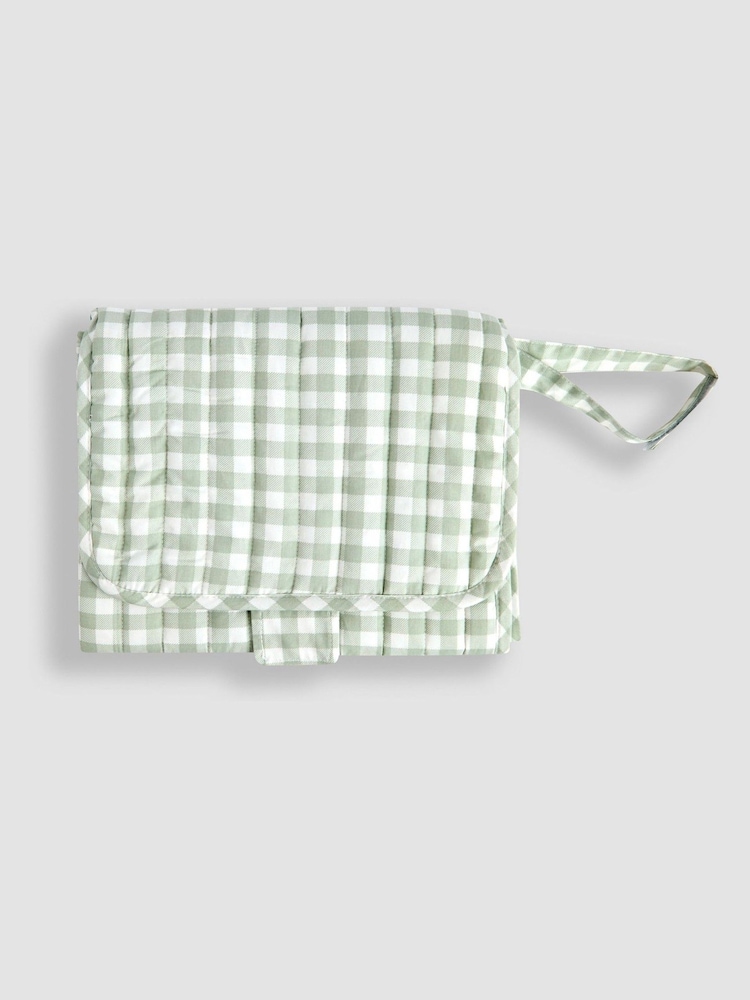 JoJo Maman Bébé Gingham Quilted Travel Changing Mat - Image 1 of 4 JoJo Maman Bébé Gingham Quilted Travel Changing Mat - Image 1 of 4
