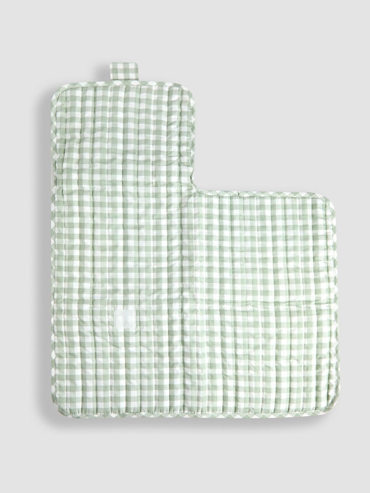 JoJo Maman Bébé Gingham Quilted Travel Changing Mat - Image 2 of 4 JoJo Maman Bébé Gingham Quilted Travel Changing Mat - Image 2 of 4