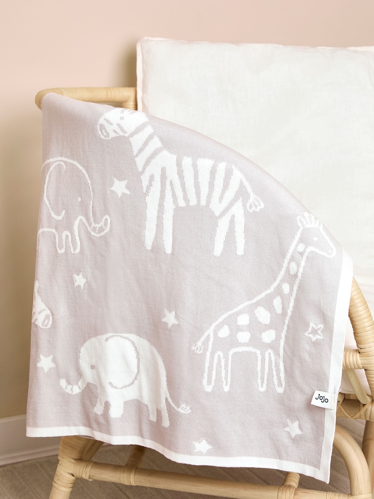 JoJo Maman Bébé Grey Safari Blanket - Image 1 of 6 JoJo Maman Bébé Grey Safari Blanket - Image 1 of 6