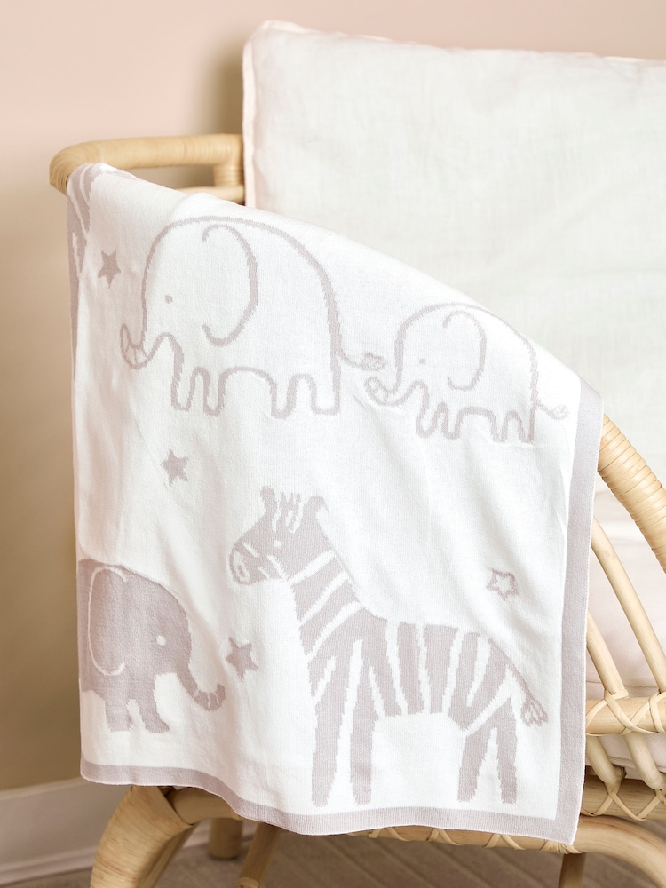 JoJo Maman Bébé Grey Safari Blanket - Image 2 of 6 JoJo Maman Bébé Grey Safari Blanket - Image 2 of 6