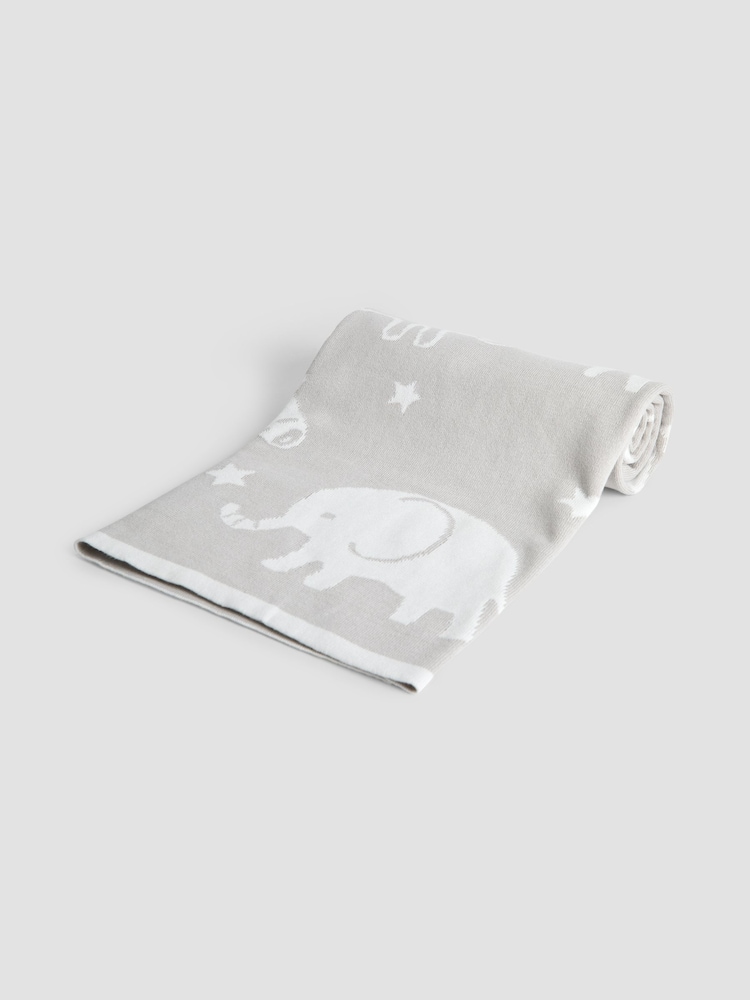 JoJo Maman Bébé Grey Safari Blanket - Image 6 of 6 JoJo Maman Bébé Grey Safari Blanket - Image 6 of 6