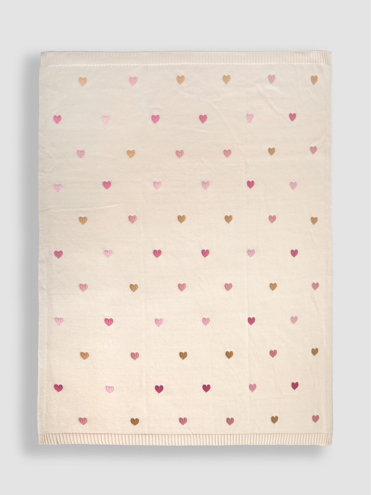 JoJo Maman Bébé Heart Embroidered Shawl - Image 2 of 4