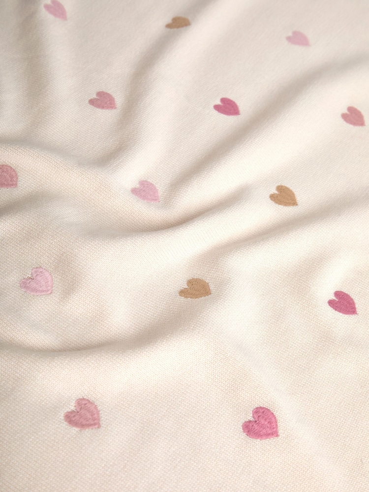JoJo Maman Bébé Heart Embroidered Shawl - Image 4 of 4