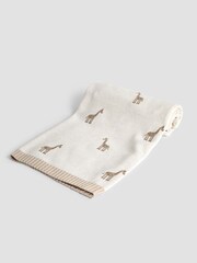 JoJo Maman Bébé Giraffe Embroidered Shawl - Image 3 of 4