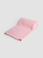 JoJo Maman Bébé Dusky Pink Scalloped Edge Blanket - Image 2 of 4
