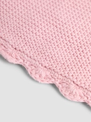 JoJo Maman Bébé Dusky Pink Scalloped Edge Blanket - Image 4 of 4
