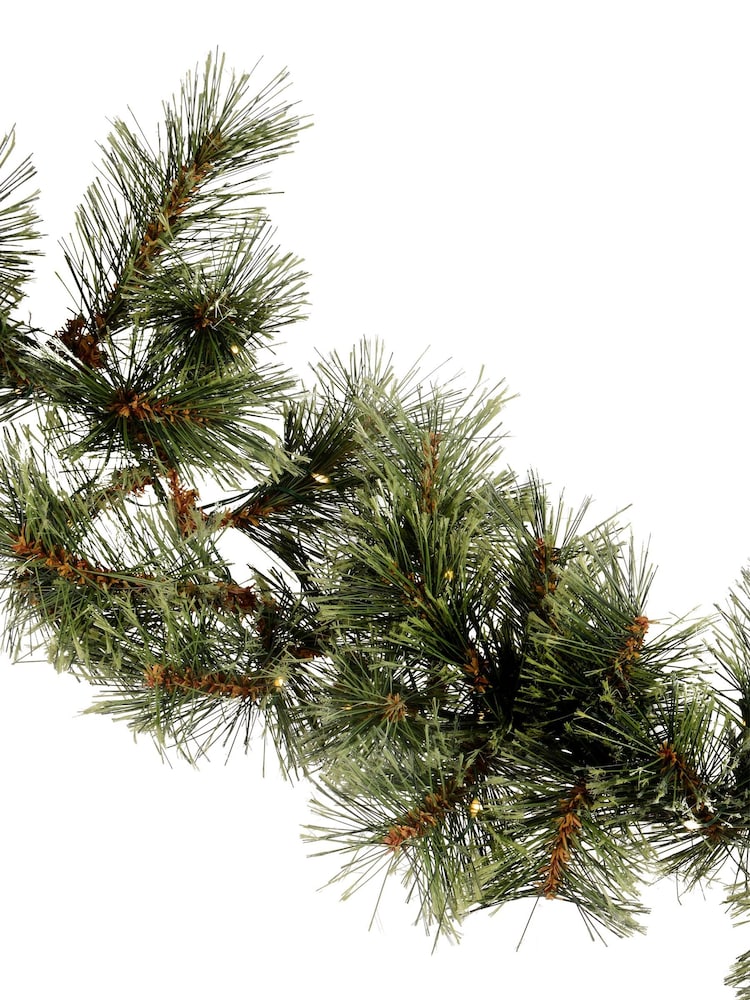 Everlands Green Cashmere Pre Lit Battery Operated Garland - Image 3 of 3