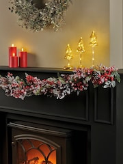 Everlands Red Snowy Berry 180cm Christmas Garland - Image 1 of 3