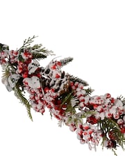 Everlands Red Snowy Berry 180cm Christmas Garland - Image 3 of 3