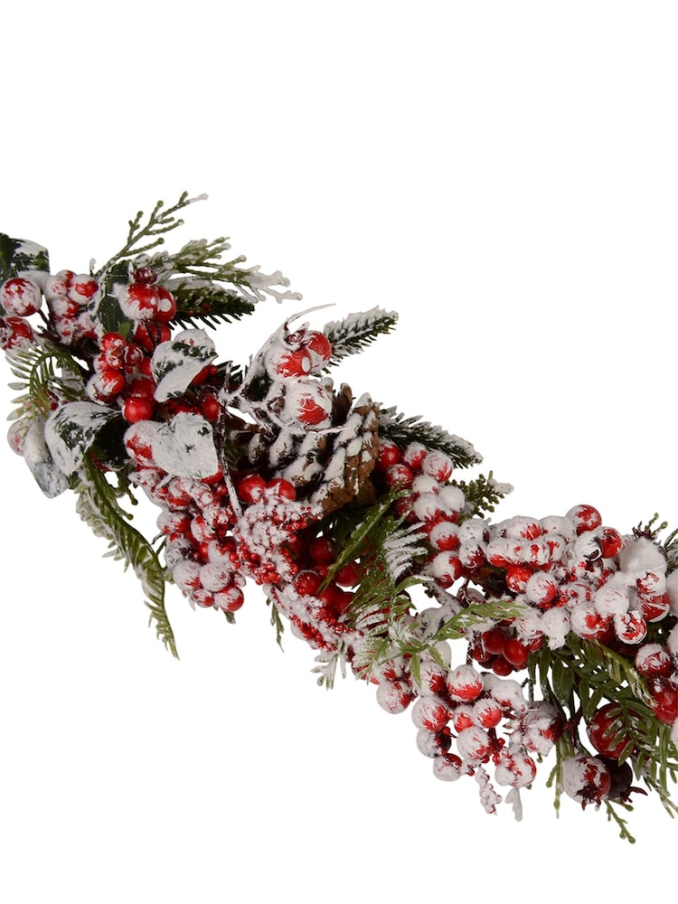 Everlands Red Snowy Berry 180cm Christmas Garland - Image 3 of 3
