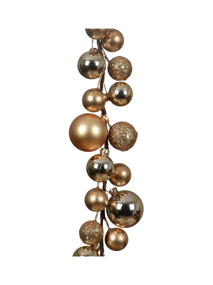 Decoris Gold Tone Shatterproof 180cm Christmas Bauble Garland - Image 2 of 2 Decoris Gold Tone Shatterproof 180cm Christmas Bauble Garland - Image 2 of 2