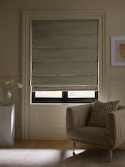 Champagne Gold Ready Made Blackout/Thermal Roman Blind Liquid Velvet - Image 3 of 8