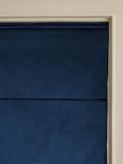Navy Blue Ready Made Blackout/Thermal Roman Blind Liquid Velvet - Image 5 of 8