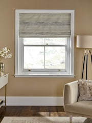 Champagne/Pewter Ready Made Blackout/Thermal Roman Blind Ombre Stripe Jacquard - Image 1 of 7