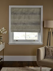 Champagne/Pewter Ready Made Blackout/Thermal Roman Blind Ombre Stripe Jacquard - Image 3 of 7