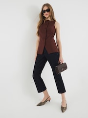 River Island Brown Square Neck Strappy Waistcoat - Image 2 of 5