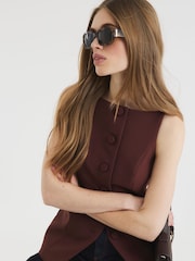 River Island Brown Square Neck Strappy Waistcoat - Image 3 of 5