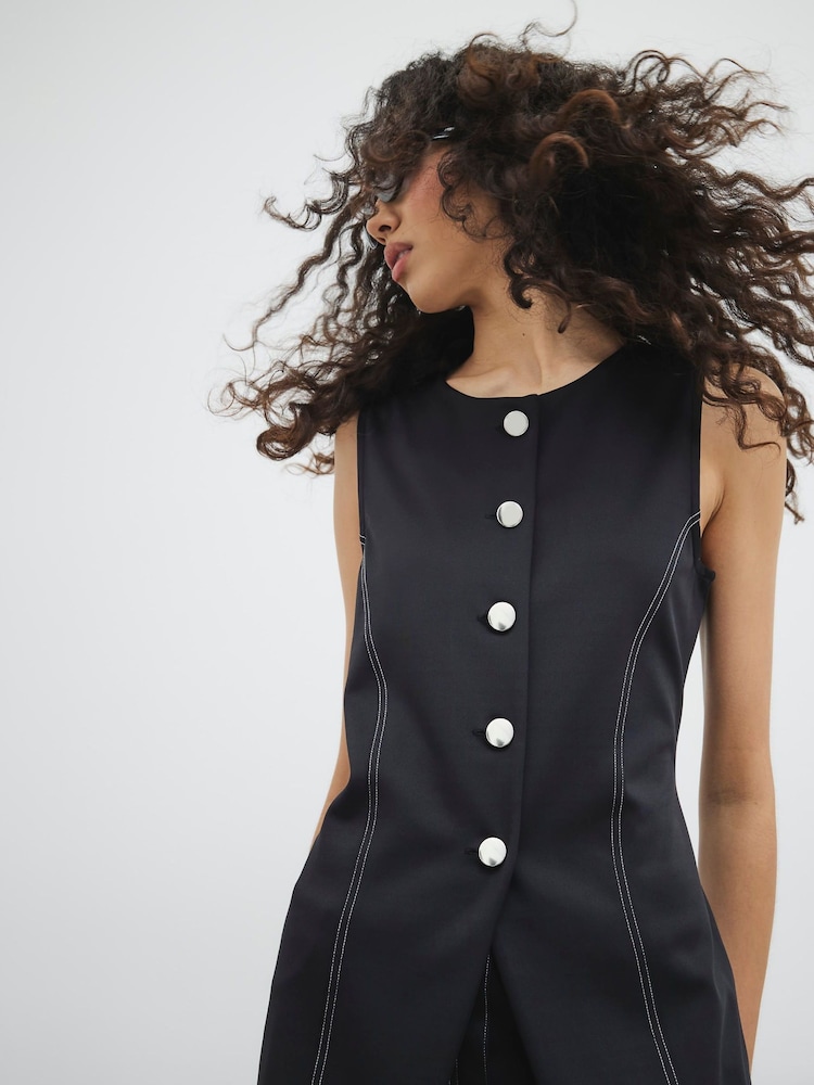 Chaleco con detalle de pespuntes de River Island - Imagen 1 de 4