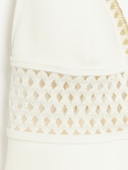 River Island White Plunge Cutwork Swimsuit - Image 6 of 6