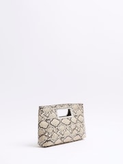 River Island Beige Metal Handle Clutch Bag - Image 3 of 4