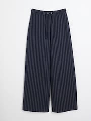 River Island Blue Drawstring Pinstripe Trousers Set - Image 4 of 5