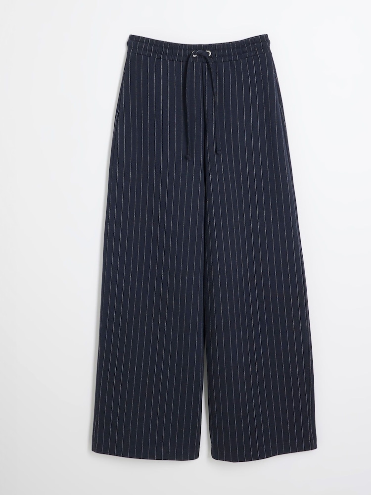 River Island Blue Drawstring Pinstripe Trousers Set - Image 4 of 5
