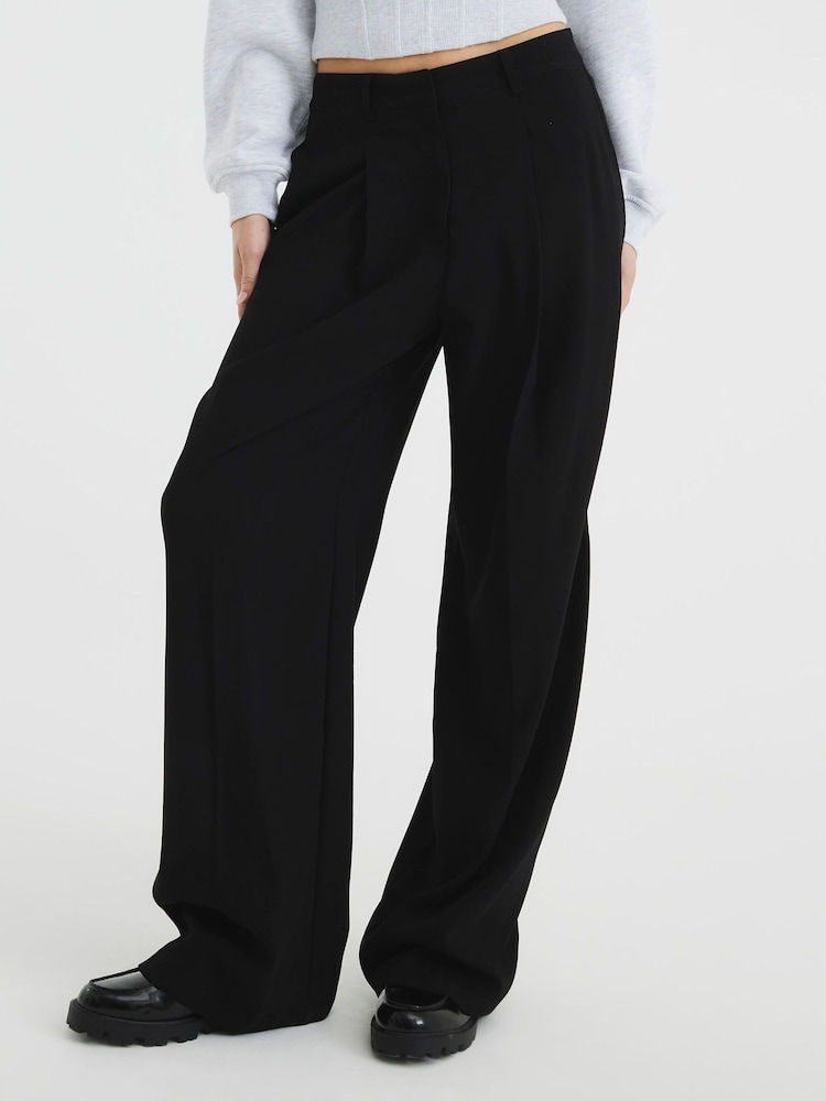 River Island Black Wide Leg Trousers - Image 1 of 5