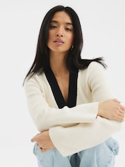 River Island Drobna oblačila; XS Asimetrična konica pletena jopa - Slika 2 iz 5