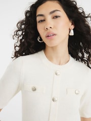 River Island Cream Button Mini Dress - Image 3 of 5