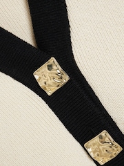 River Island Cream Asymmetric Tipped Cardigan - Image 5 of 5