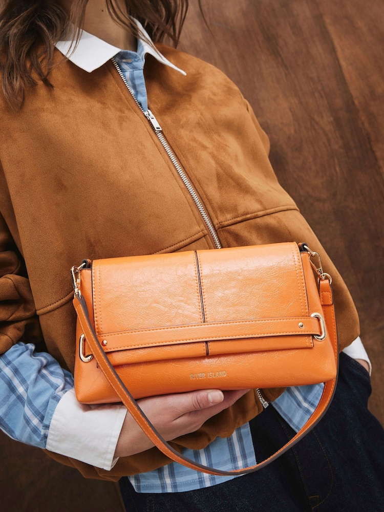 River Island Orange Small Fold Over Clutch - Image 6 of 6