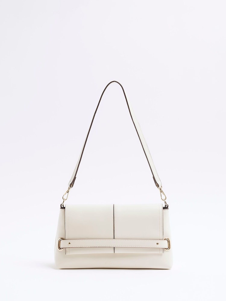 River Island Cream Small Fold Over Clutch - Image 1 of 7