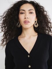 River Island Black Cropped V-Neck Cardigan - Image 3 of 5