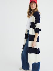 River Island Blue Stripe Maxi Cardigan - Image 1 of 5