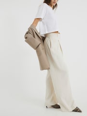 River Island Cream Wide Leg Trousers - Image 2 of 5
